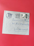 Enveloppe philatélie oblitérée timbre Saarbrücken cachet Morcolor bleu