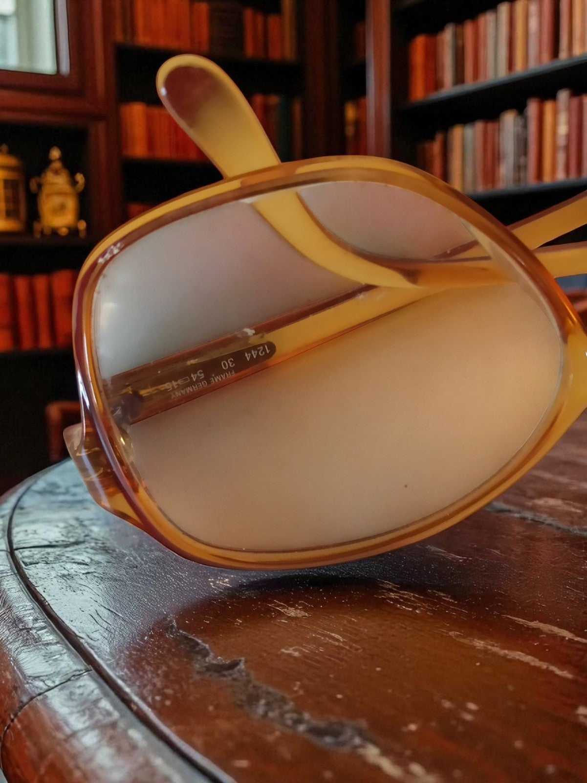 Lunettes de vue oversize vintage Viennaline années 80 monture rétro ambrée