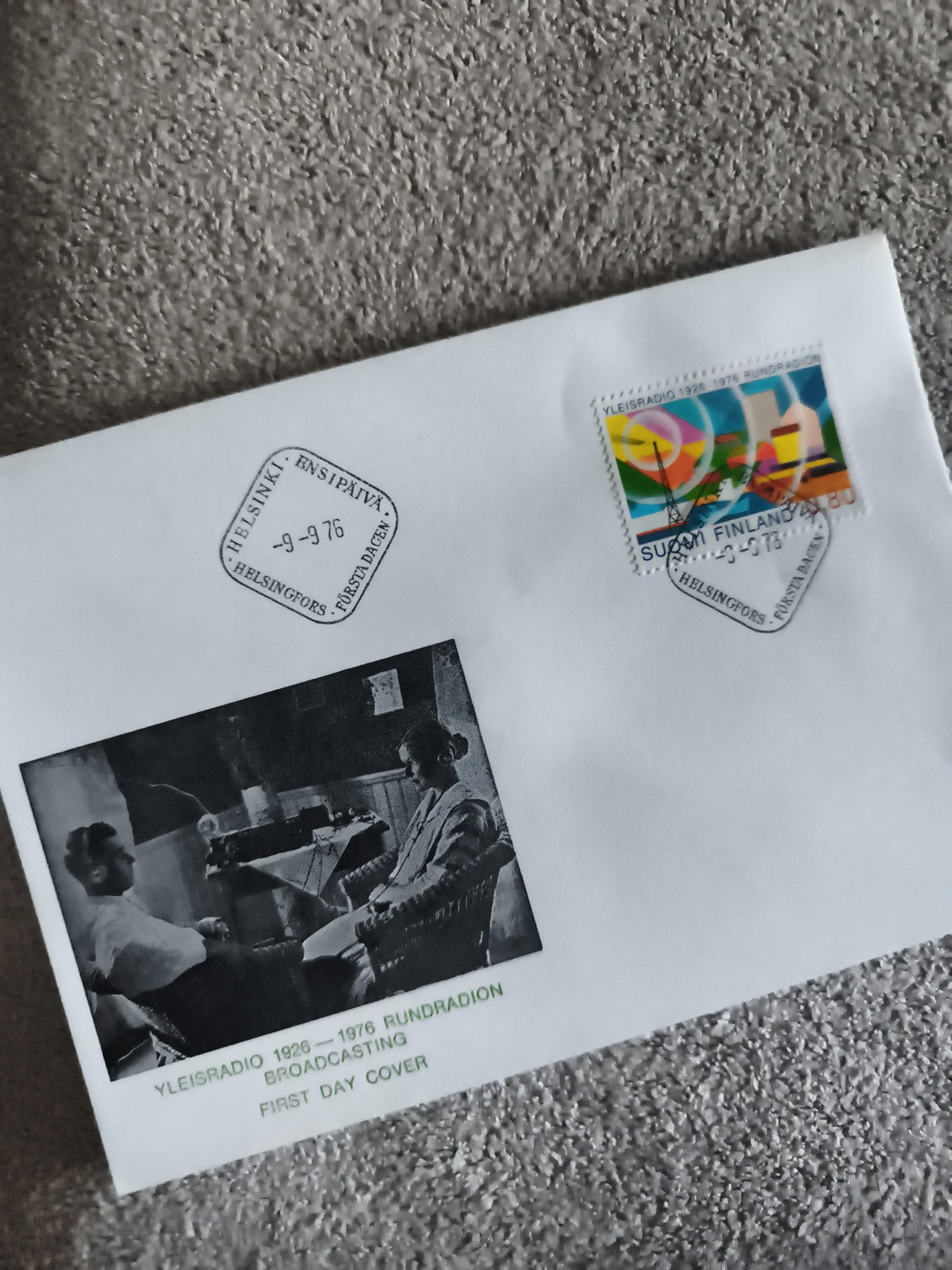 Lettre premier jour Finlande 1976 Yleisradio timbre Helsinki philatélie FDC