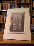 Gravure ancienne Église de la Trinité Vendôme encadrée vintage art déco rétro