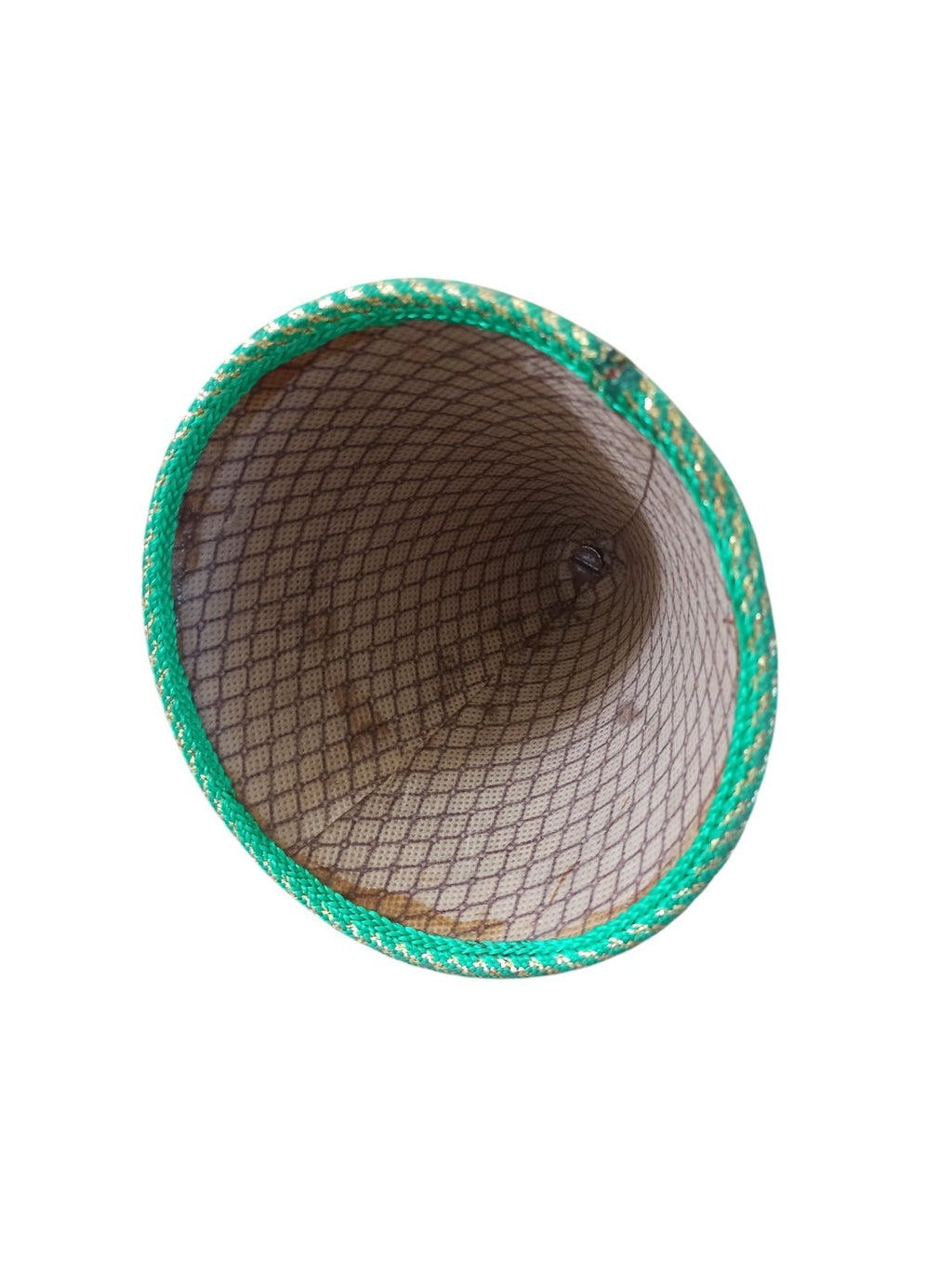 Chapeau marocain vintage en velours rouge vert, broderie traditionnelle, déco