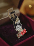 Pin's Shell ancien vintage, badge publicitaire rétro essence, logo P