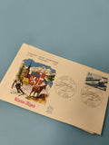 Enveloppe premier jour d?émission FDC Rhône-Alpes 1977 timbre illustré ski