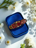Broche vintage russe peinte main, motif folklorique, fantaisie ancienne