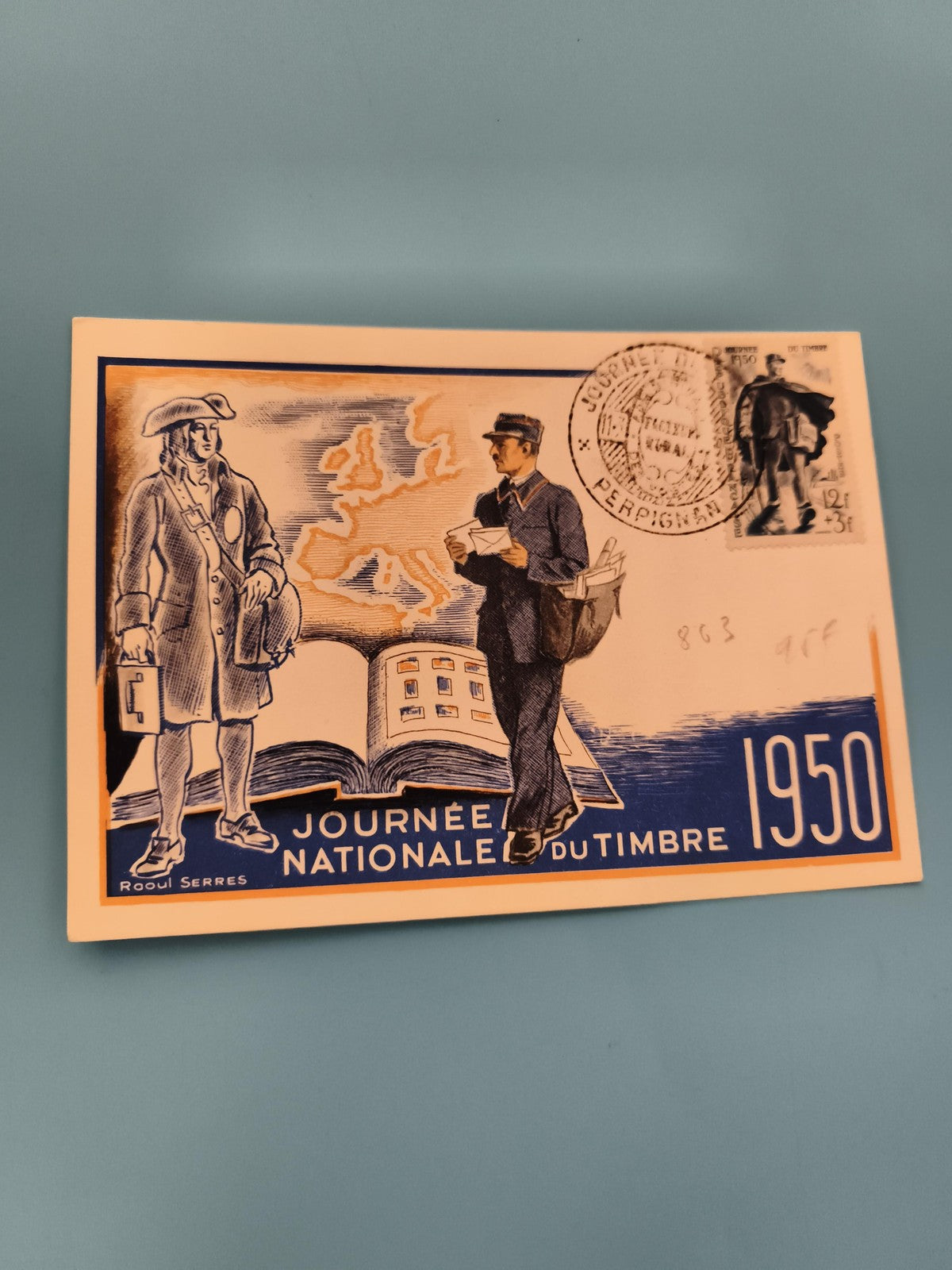 Carte philatélique Journée Nationale du Timbre 1950 France oblitérée