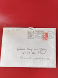 Enveloppe philatélie oblitérée 1988 timbre Marianne rouge adresse manuscrite
