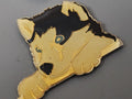 Retro antique wolf pin, vintage animal collector badge, original accessory