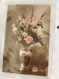 Carte postale ancienne bouquet de fleurs vase illustré JHK 266 vintage