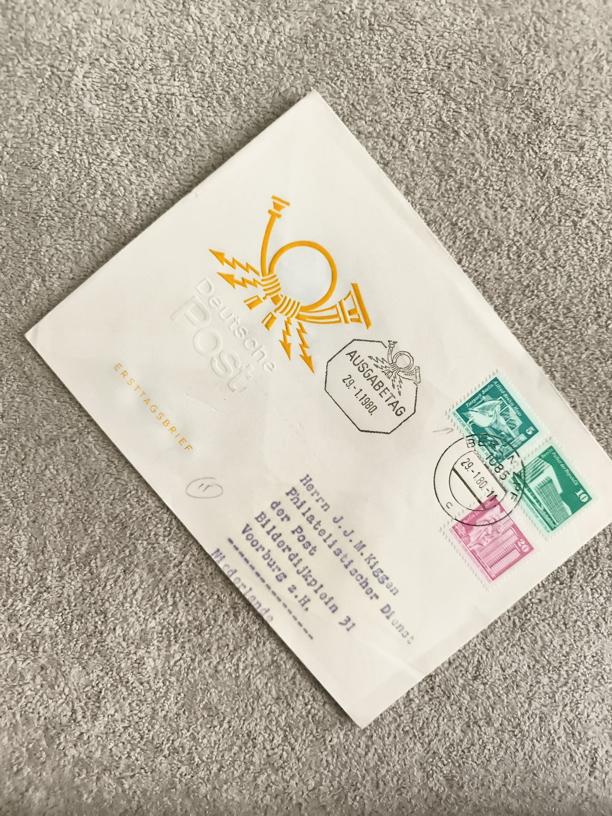 Lettre premier jour Deutsche Post 1987 timbres Allemagne philatélie