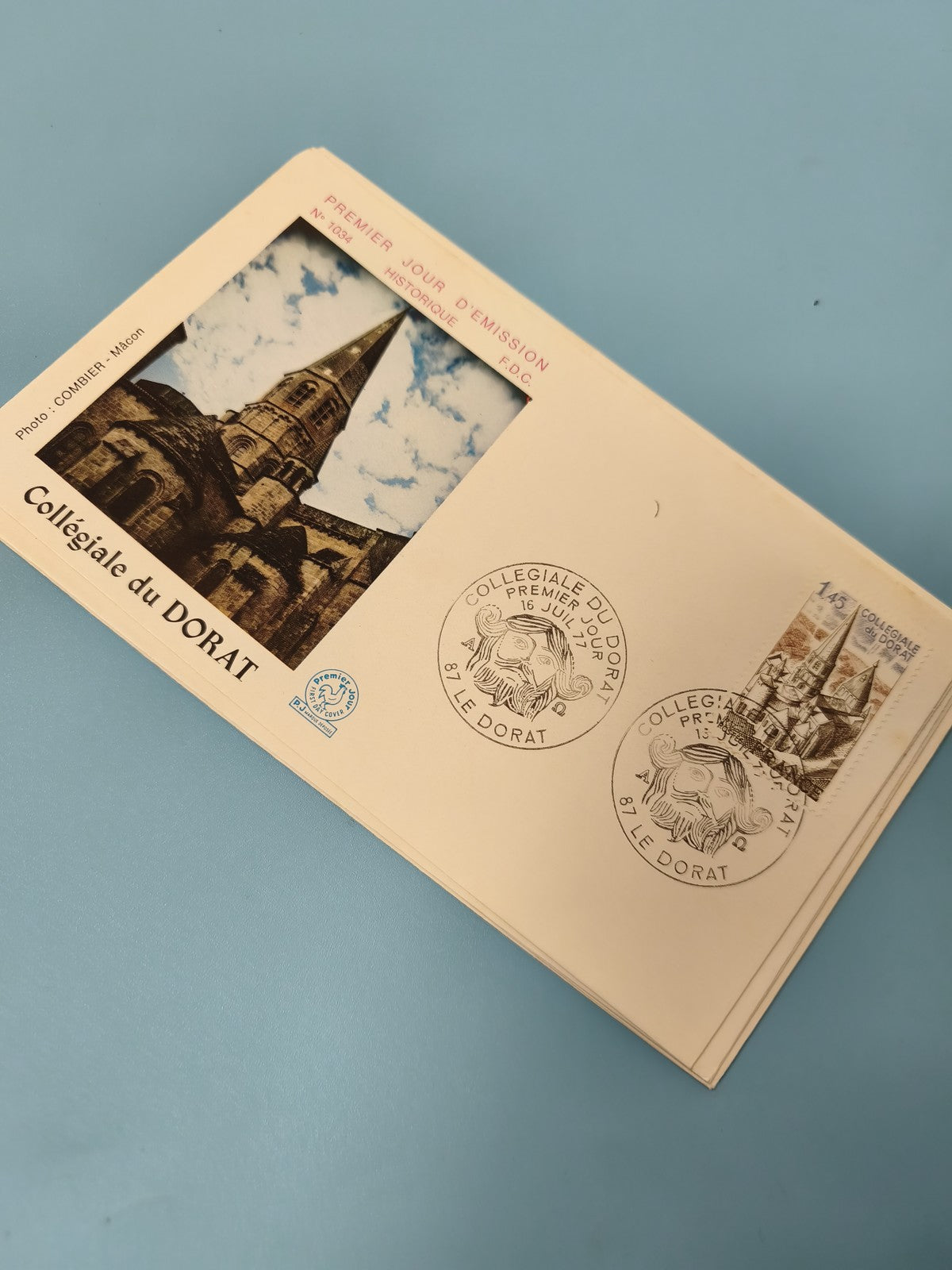 Enveloppe premier jour d?émission FDC Collégiale du Dorat timbre oblitéré