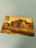 Carte postale ancienne Gand Quai aux Herbes Maisons étape timbre d?époque CPA
