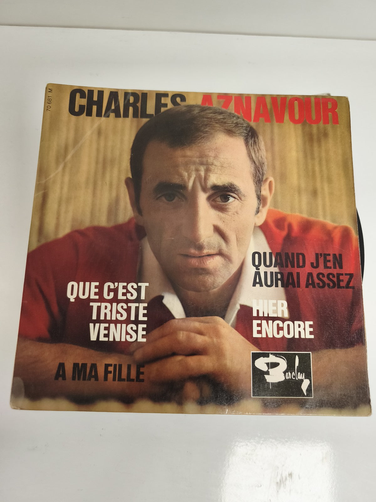 Vinyle 45 tours Charles Aznavour Barclay pochette photo 4 titres