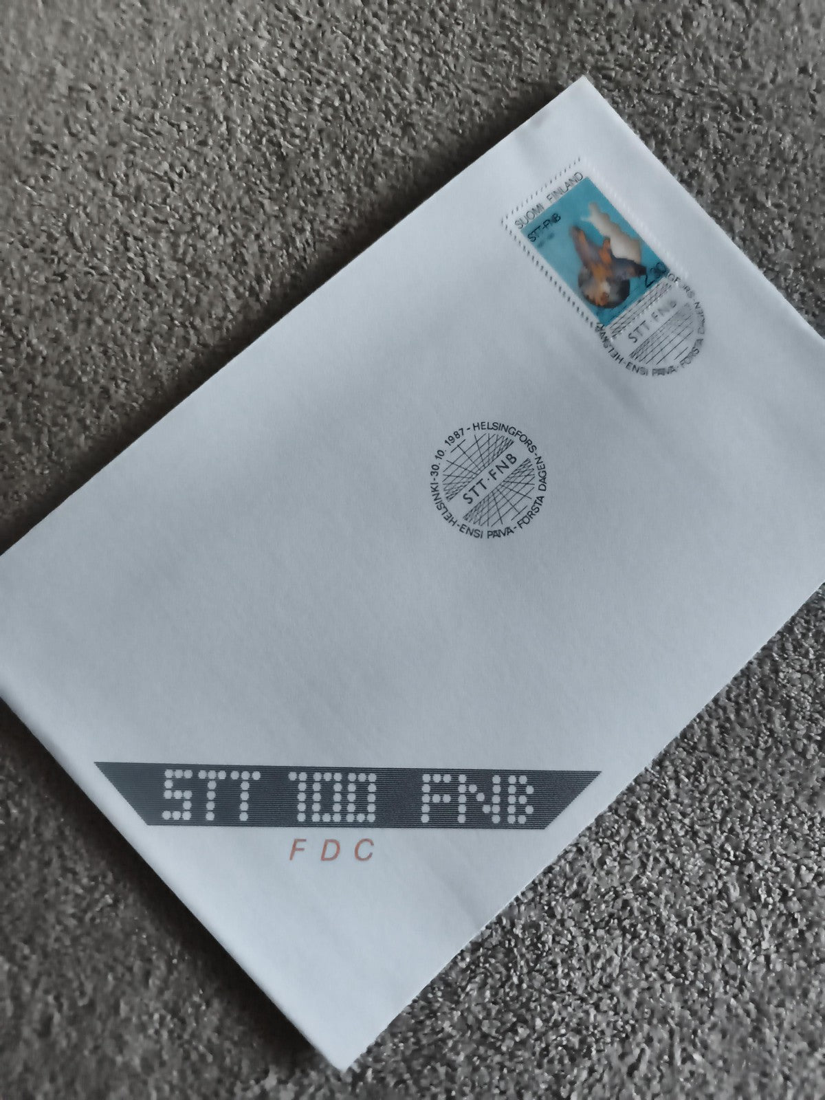 Enveloppe premier jour Finlande 1987 STT FNB cachet FDC philatélie