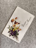 Carte postale Bonne Année fleurs violettes illustration ancienne CPA