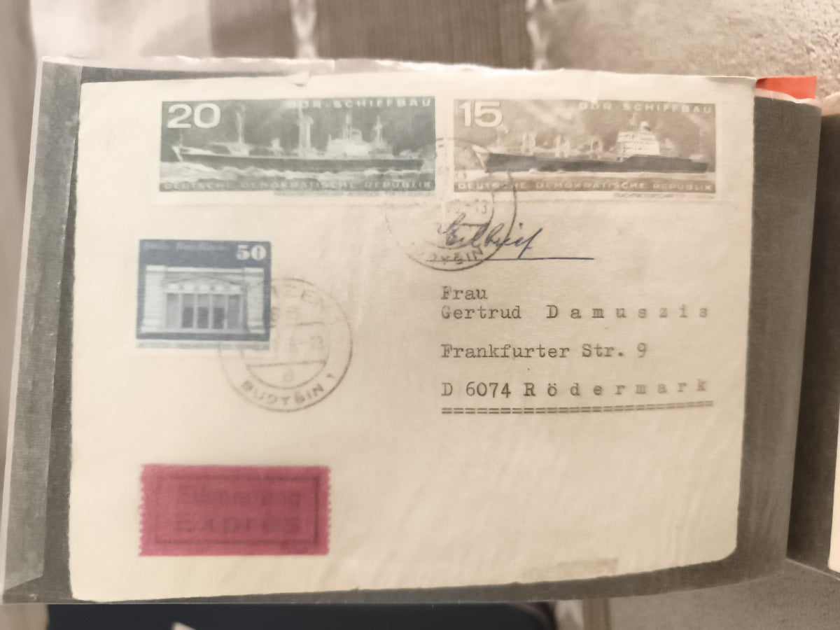 Lettre affranchie RDA timbres navires express Allemagne DDR philatélie