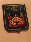 Écusson ancien LA LOUVESC brodé blason église 1050m badge vintage patch