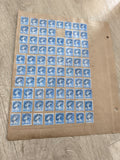 Gros lot ancien timbres Marianne bleus 10c sur planche philatélie étude