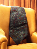Cravate vintage Gipade motif cachemire bleu rouge élégante rétro
