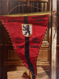 Fanion vintage Finanzsport Turnier Berlin blason ours rouge noir ancien rétro