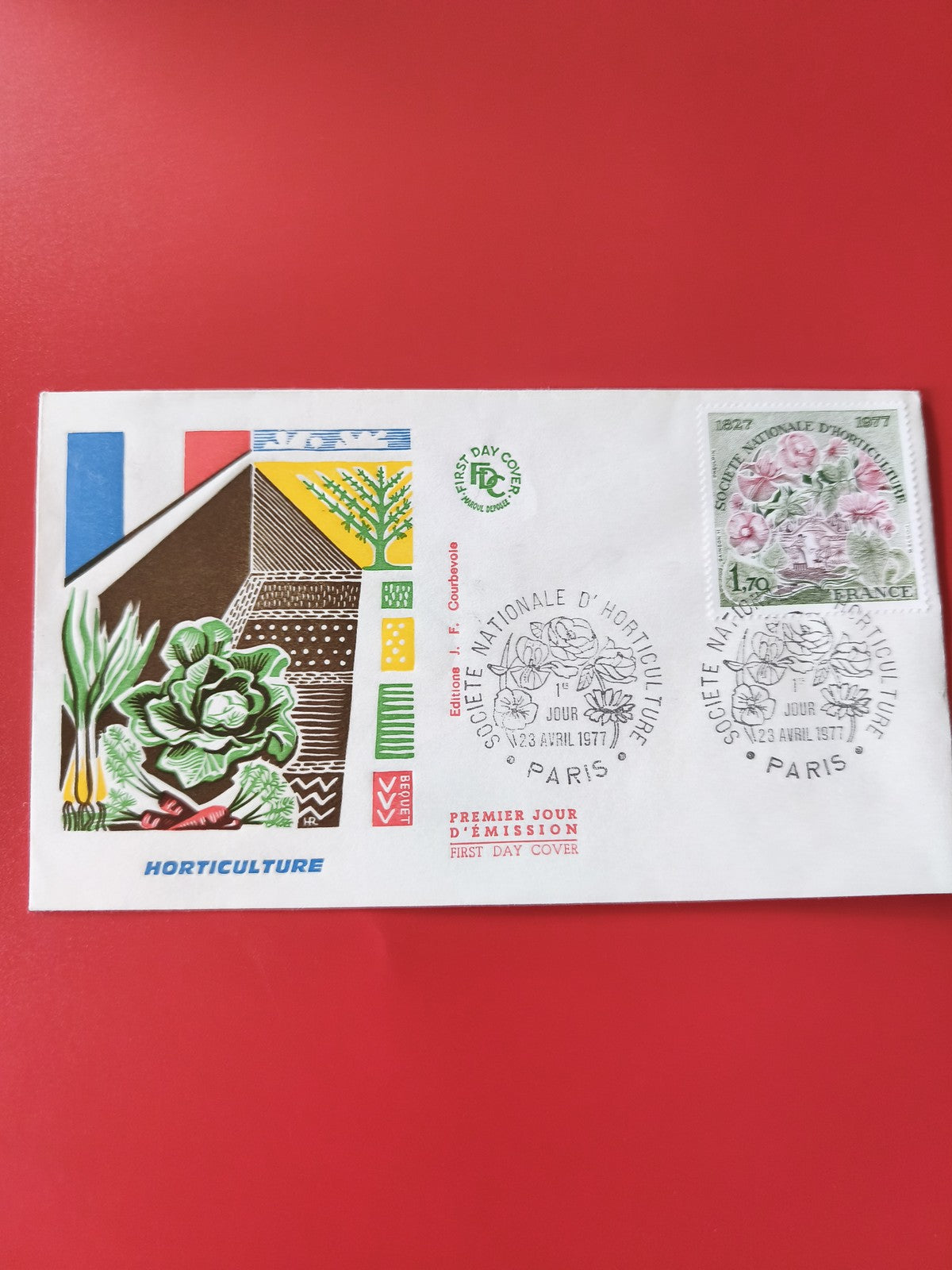 Enveloppe philatélie horticulture premier jour Paris timbre fleurs 1977