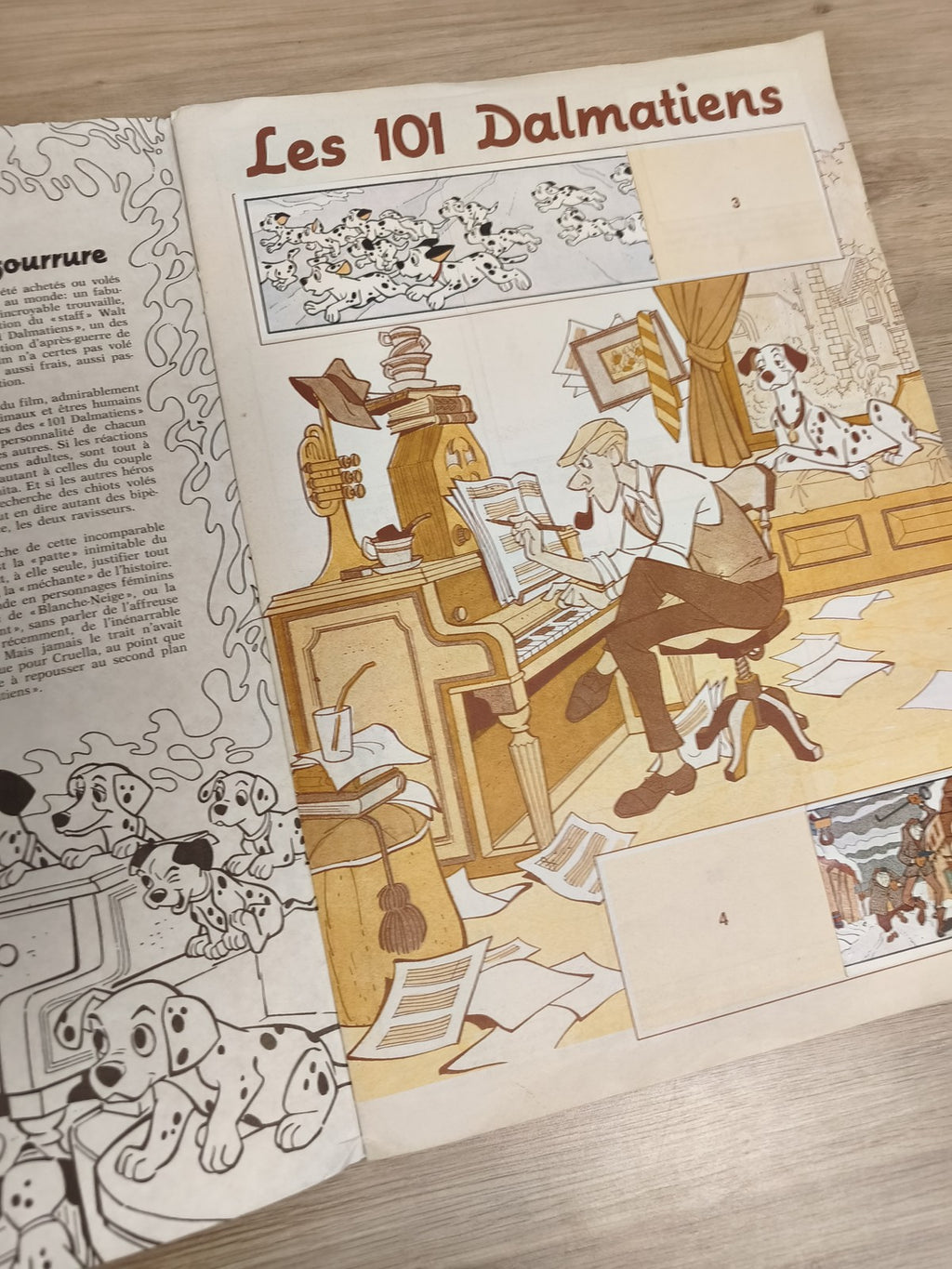 Vintage album Panini incomplet Les 101 Dalmatiens Disney couverture violette