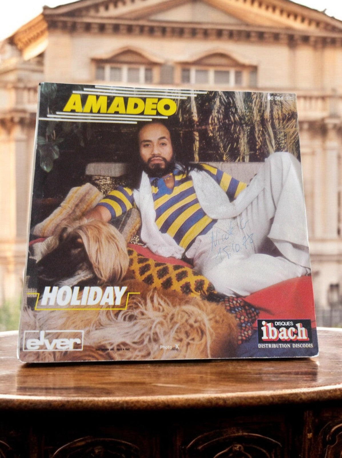 Vinyle 45T Amadeo Holiday vintage, pochette photo, Disques Ibach, rare