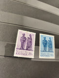 Lot anciens timbres oblitérés Katanga 20c 50c motifs statuettes Afrique