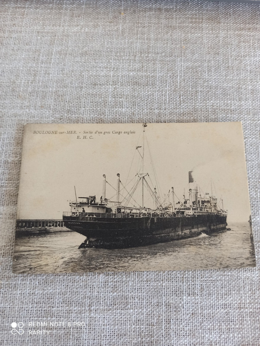 Carte postale Boulogne-sur-Mer cargo anglais port maritime navire historique