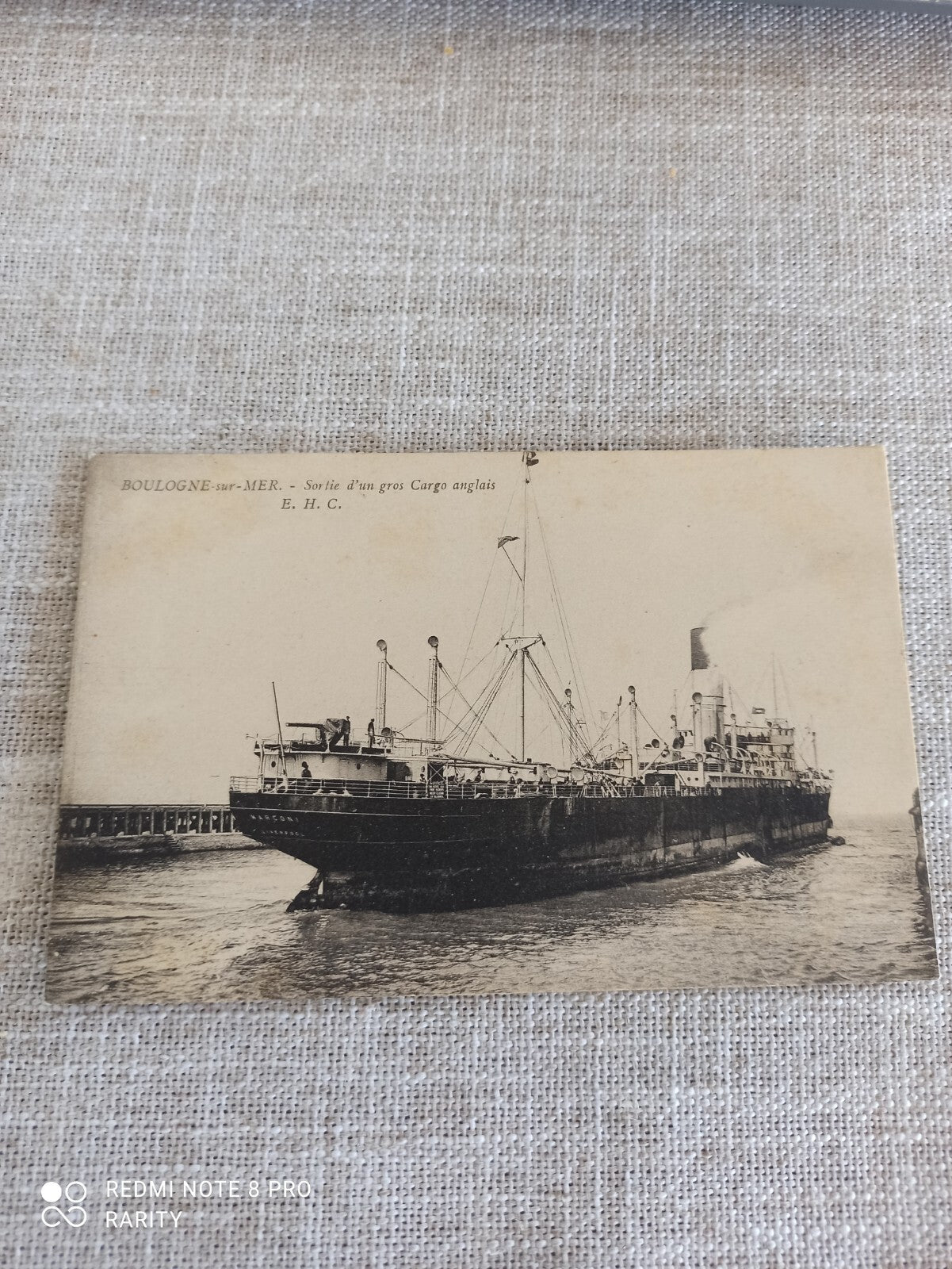 Carte postale Boulogne-sur-Mer cargo anglais port maritime navire historique