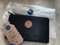 Portefeuille Cabaia noir badge rond, neuf 21 cm, porte-monnaie zip