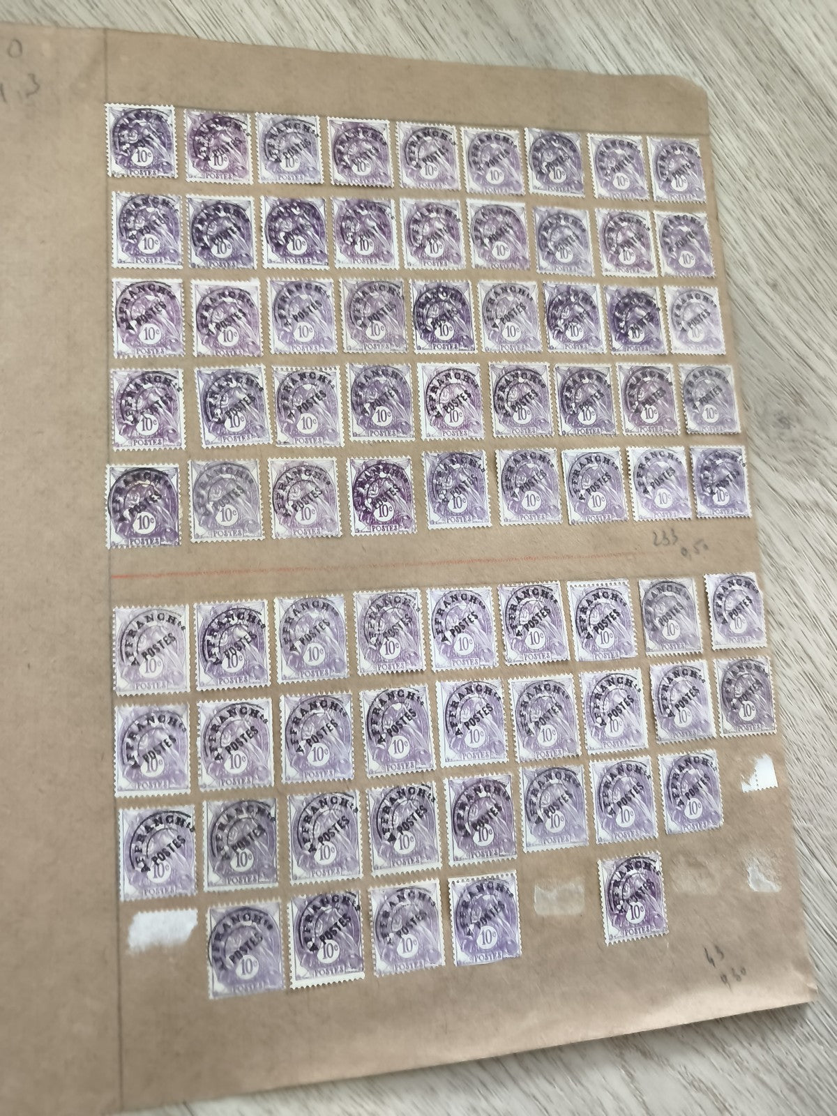 Gros lot anciens timbres Marianne 10c violet oblitérés pour étude philatélie