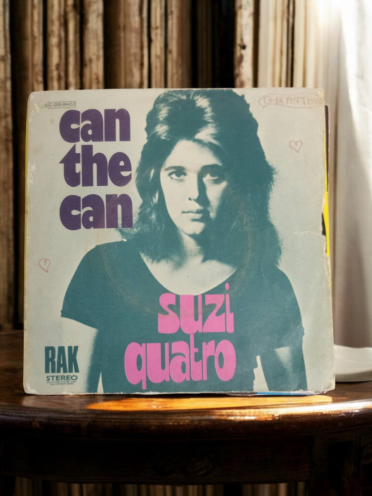 Disque vinyle Suzi Quatro Can The Can vintage RAK ancien single rétro