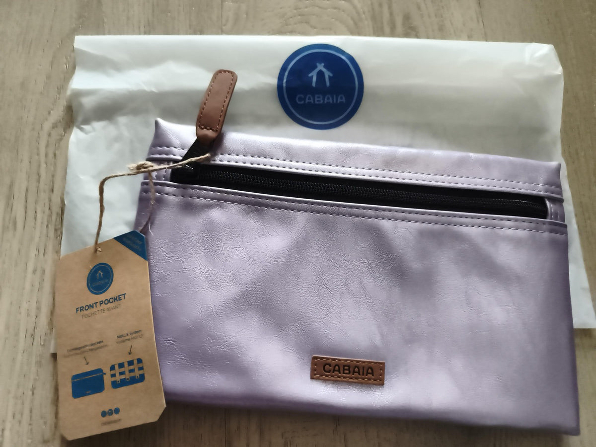 Pochette avant Cabaia lavande 24 cm neuve compartiment zippé front pocket