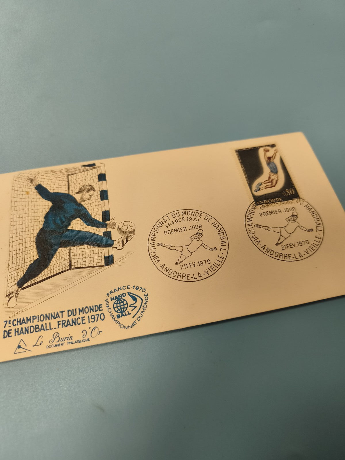 FDC enveloppe premier jour Championnat du Monde Handball France 1970 timbre spor