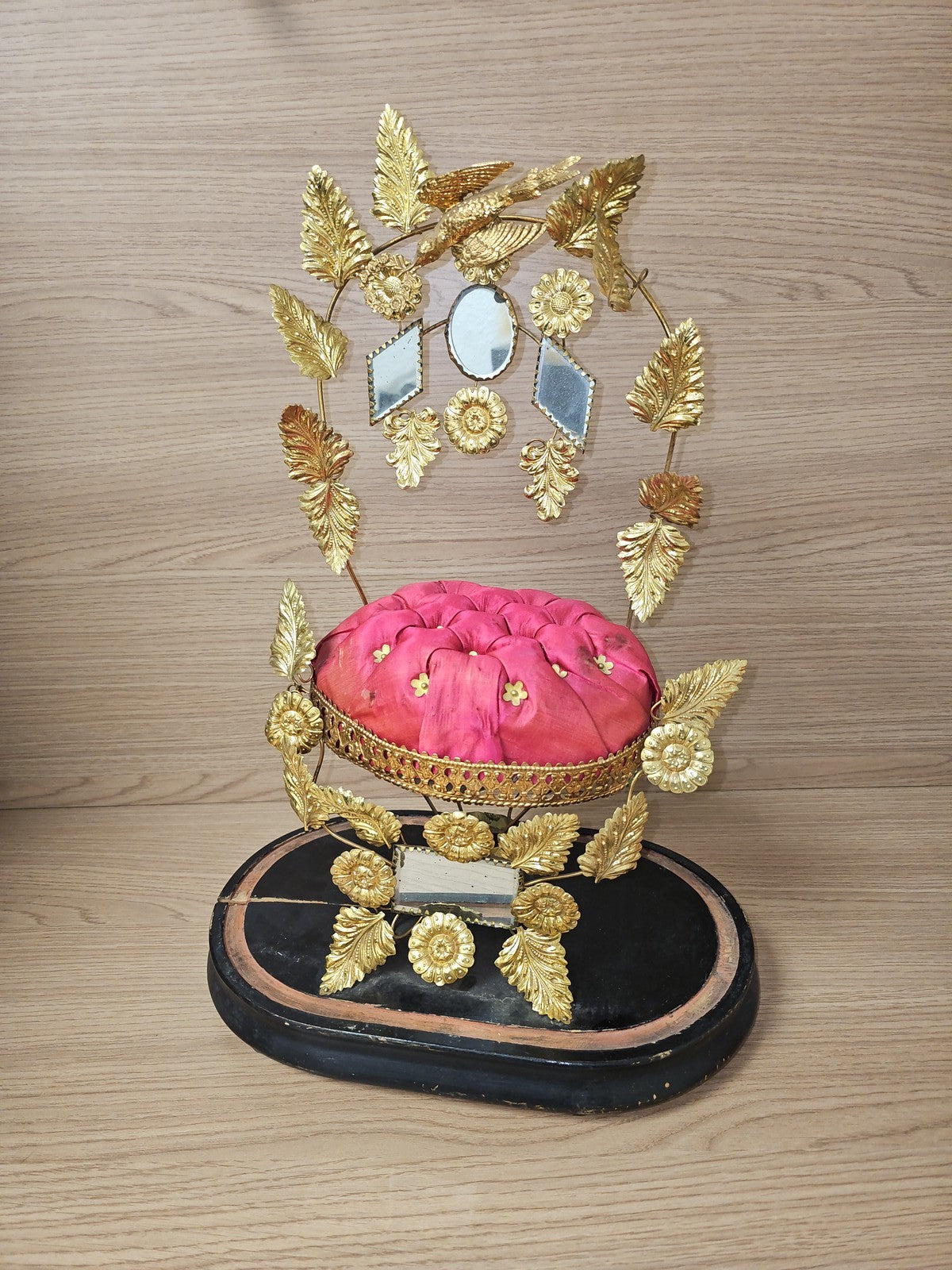 Globe de mariée sous dôme, décor intérieur mariage France XIXe époque Napoléon I