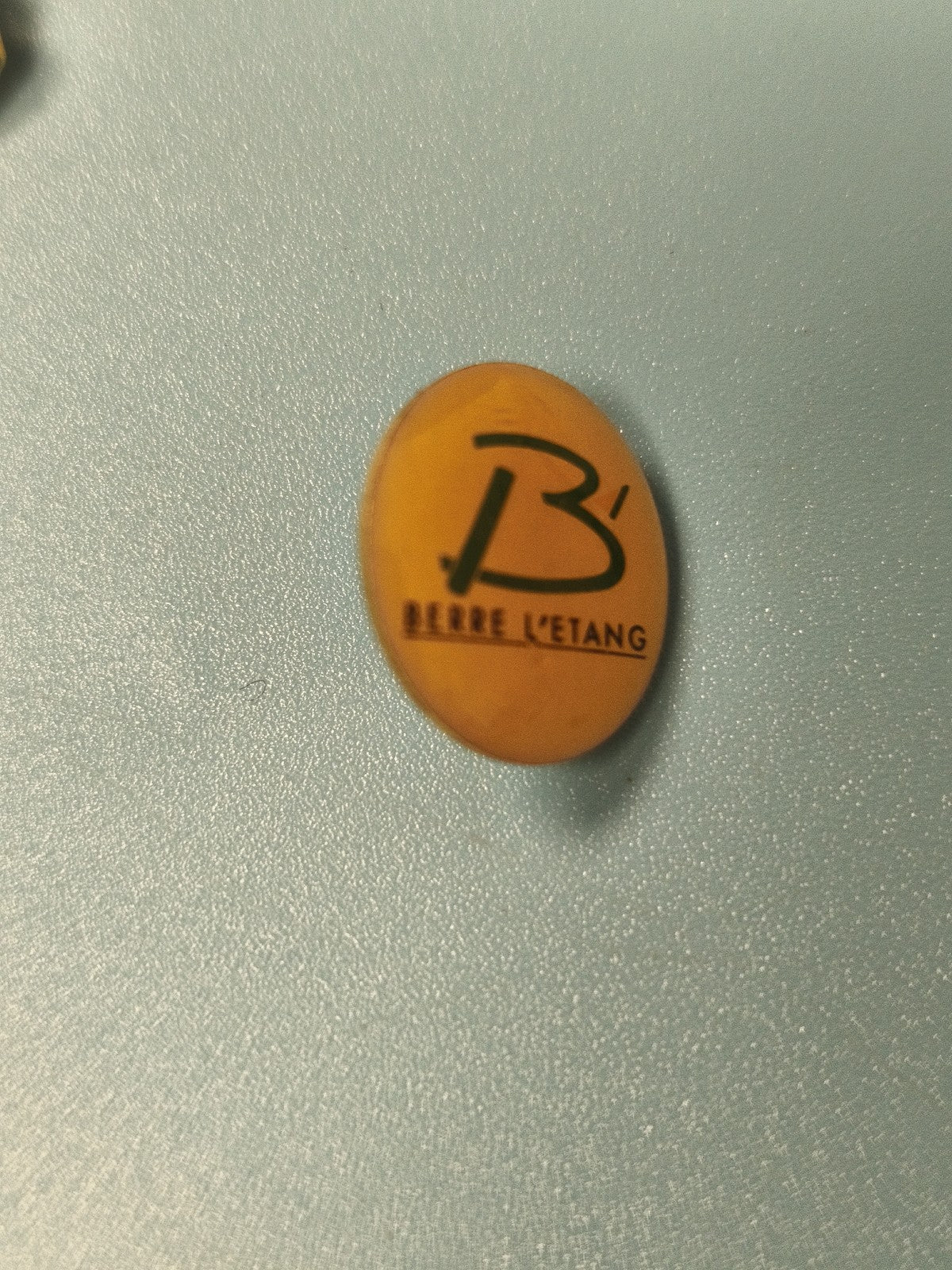 Vintage pin's Berre l'Étang jaune logo ovale collection (Ref 16)