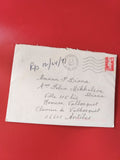 Enveloppe timbrée France 1991 oblitérée, écriture manuscrite, fond blanc