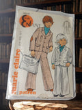 Patron couture enfant vintage Marie Claire, costume rétro années 70, complet