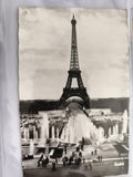 Carte postale CPA Paris Tour Eiffel fontaines Trocadéro photo noir et blanc Chan