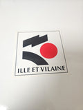 Vintage autocollant publicitaire ancien Ille-et-Vilaine rétro déco collection