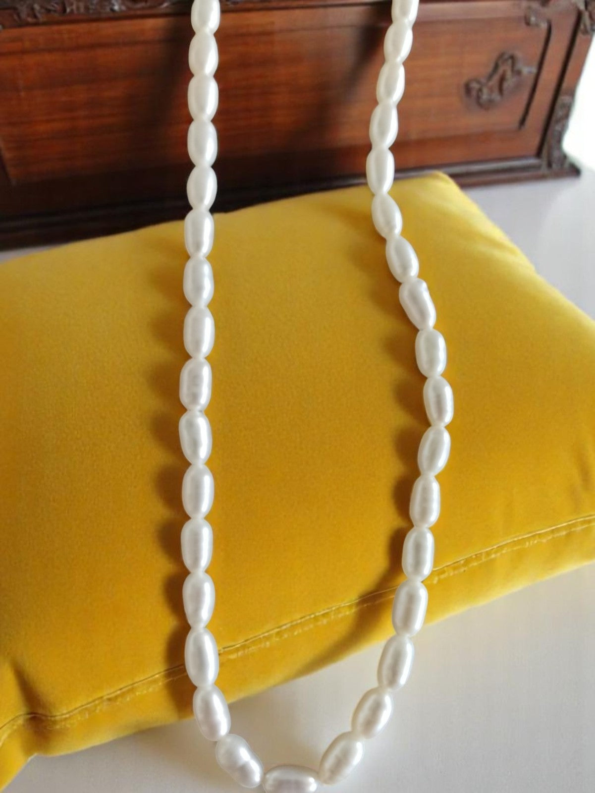 Collier vintage perles de culture véritables fermoir doré bijou élégant