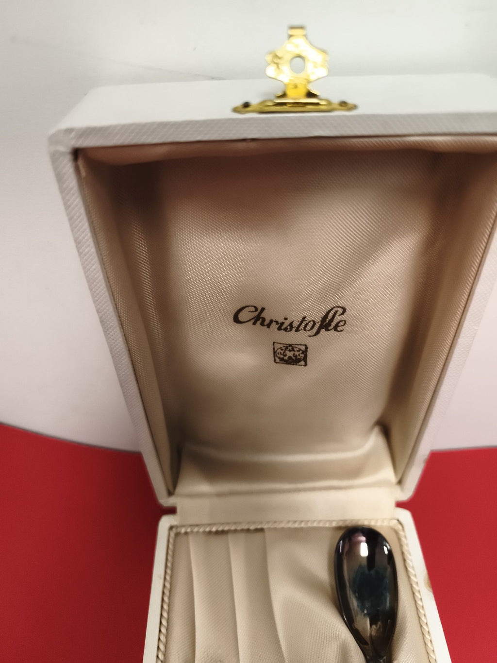 Set coquetier et cuillère Christofle ancien, coffret d’origine, finition argenté