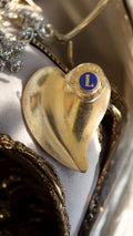 Broche vintage en forme de cœur doré Lions Club, insigne d'appréciation, années