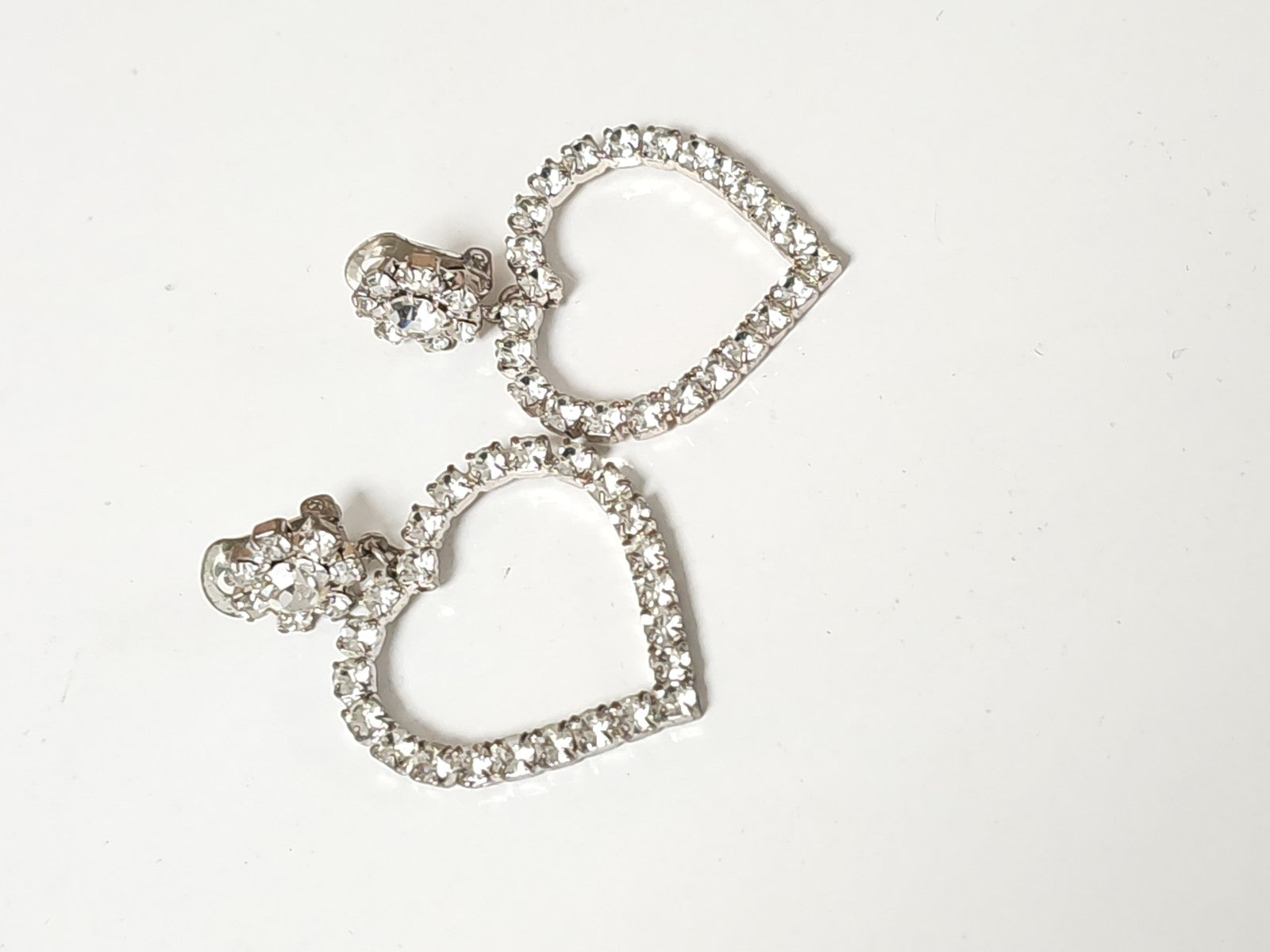Pair of vintage retro earrings, old costume jewelry, collection