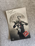 Carte postale ancienne Bonne Année homme costume timbre CPA photo noir et blanc