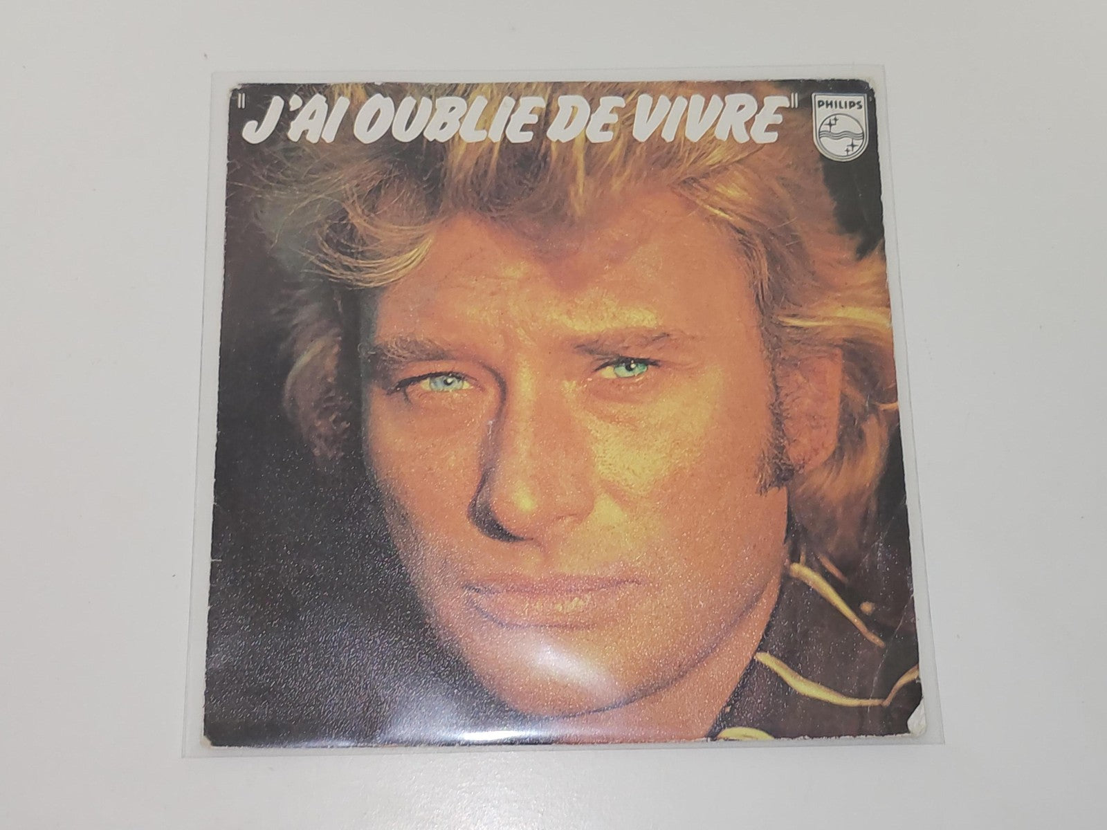 Vinyle 45 tours vintage Johnny Hallyday ancien disque rétro collection état TB