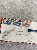 Lettre affranchie République Libanaise timbres 1950s Par Avion Paris Philatélie