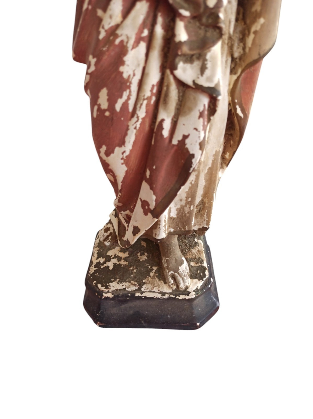 Statue Sacré-C?ur Jésus plâtre polychrome début XXe déco église