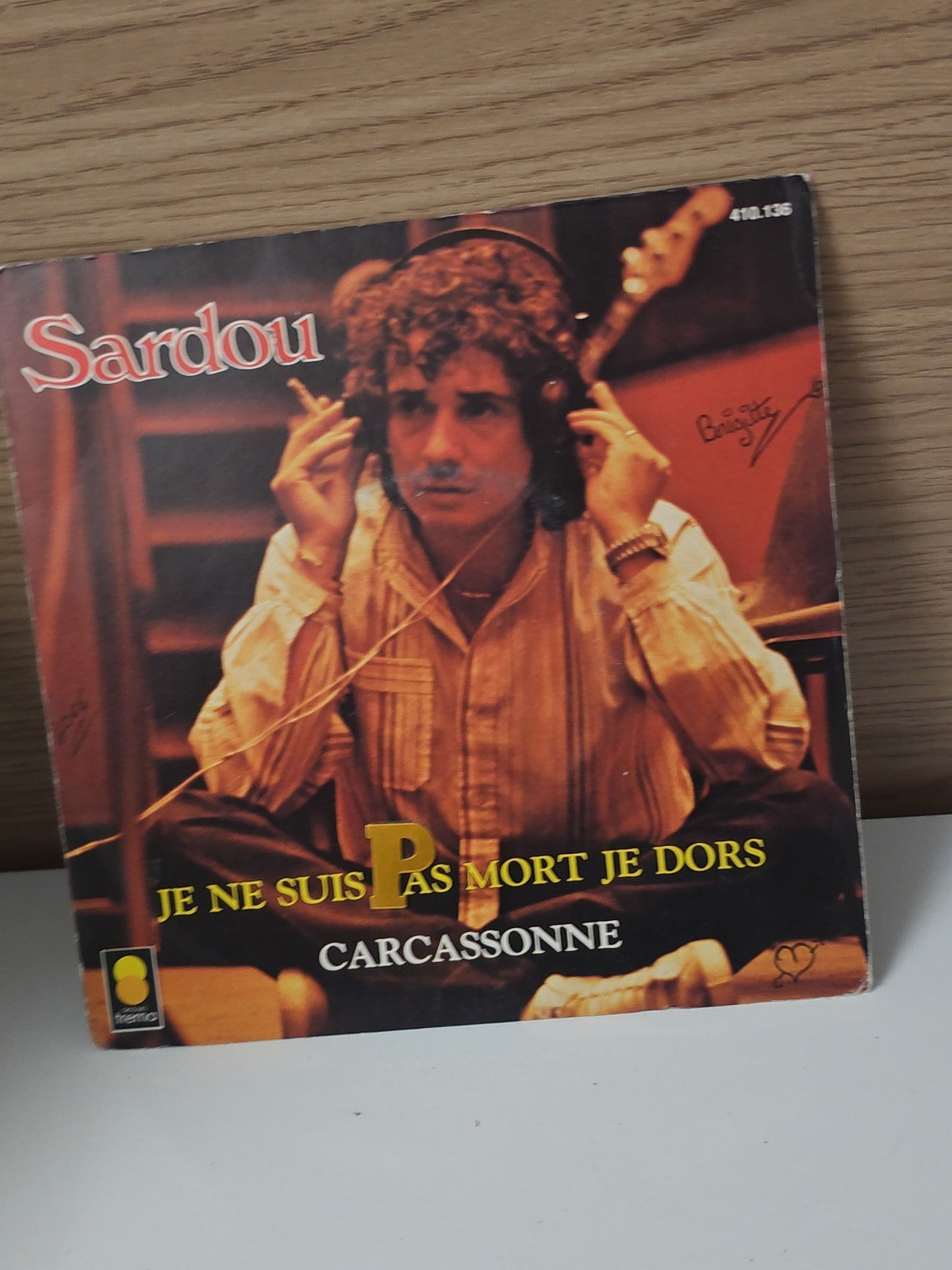 Vintage 45 tours ancien disque vinyle Michel Sardou rétro collection musique