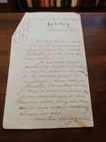 Lettre manuscrite ancienne 1945 WW2 Mlle Blanc encre noire papier quadrillé